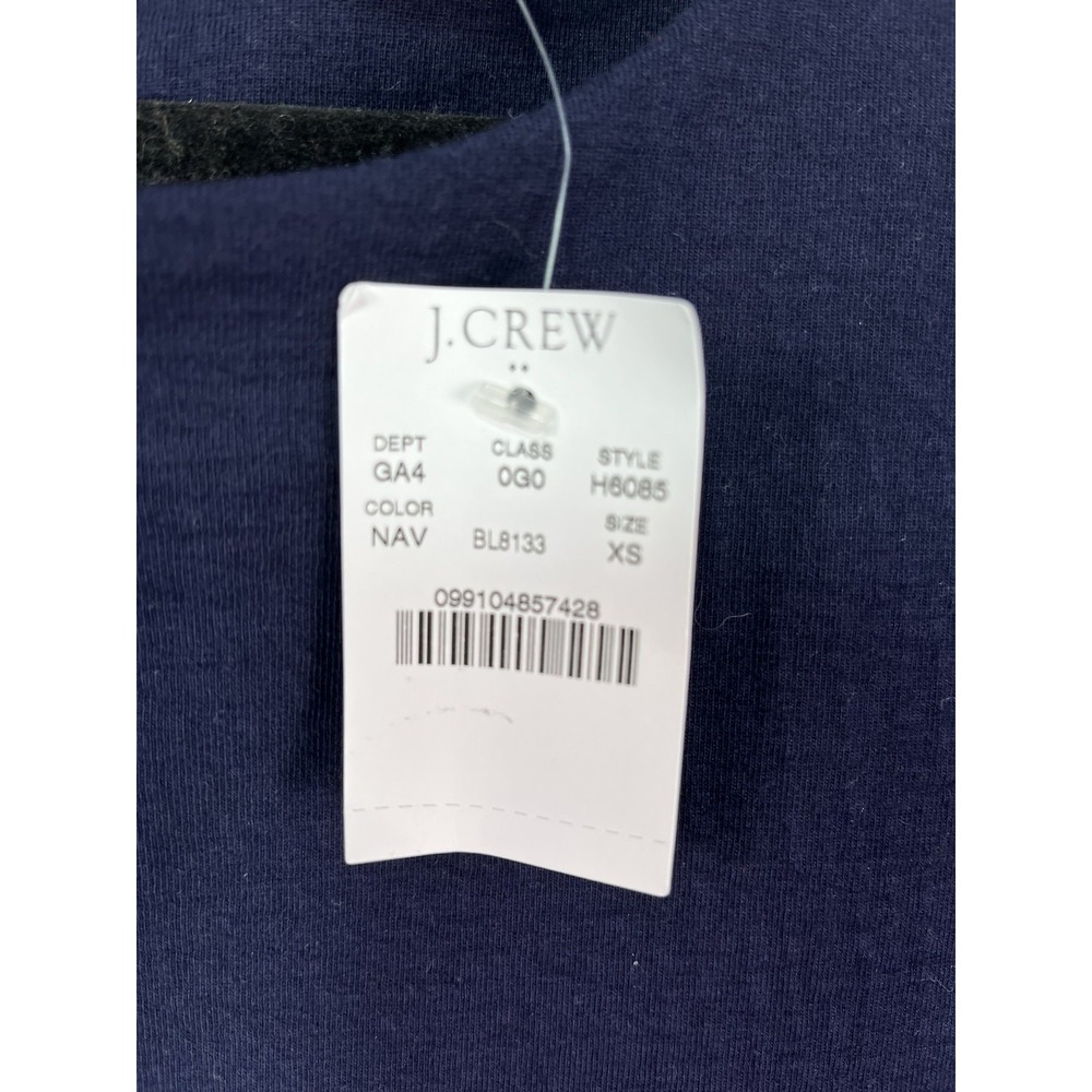 J.Crew Women's XS Navy Bell Sleeve Dress 3/4 Sleeve Shift Knit Minimalist Chic - Picture 3 of 11
